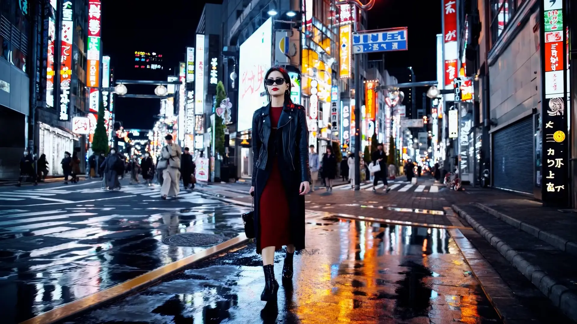 Original image: Neon-lit city scene