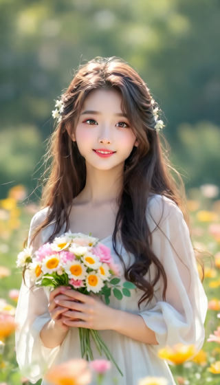 Original image: Portrait in a flower garden